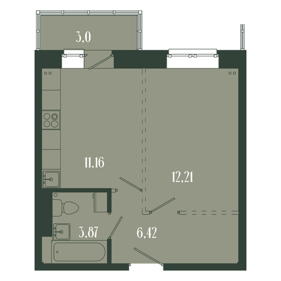 44,4 м², 2-комнатная квартира 2 900 000 ₽ - изображение 53