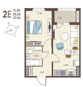 39,6 м², 1-комнатная квартира 3 841 200 ₽ - изображение 73