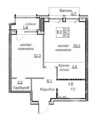 45,1 м², 2-комнатная квартира 8 800 000 ₽ - изображение 39