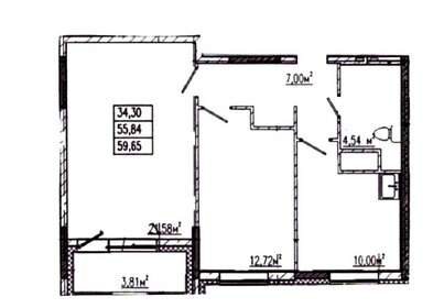 Квартира 59,7 м², 2-комнатная - изображение 1