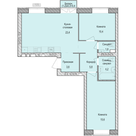 Квартира 65,2 м², 2-комнатная - изображение 1