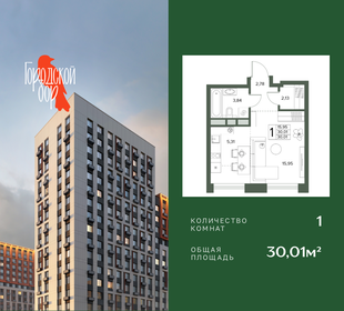 Квартира 30 м², 1-комнатная - изображение 1