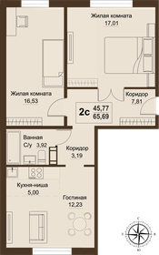 65,7 м², 3-комнатная квартира 6 536 155 ₽ - изображение 10