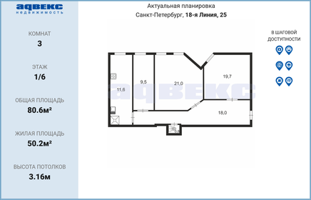 74,5 м², 3-комнатная квартира 12 500 000 ₽ - изображение 81