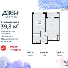 Квартира 39,8 м², 2-комнатная - изображение 3