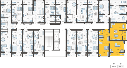 73 м², 3-комнатная квартира 15 500 000 ₽ - изображение 99