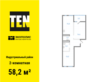 57,8 м², 3-комнатная квартира 5 140 000 ₽ - изображение 67