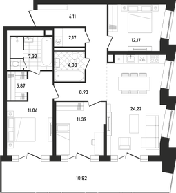 104,9 м², 3-комнатная квартира 75 972 576 ₽ - изображение 18