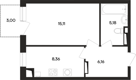 36,2 м², 1-комнатная квартира 6 626 430 ₽ - изображение 46