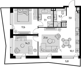 86,6 м², 4-комнатная квартира 43 900 000 ₽ - изображение 135