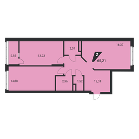 65,1 м², 2-комнатная квартира 8 072 400 ₽ - изображение 4