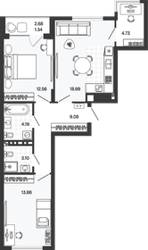 Квартира 65,3 м², 2-комнатная - изображение 1