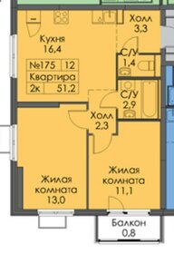 Квартира 51 м², 2-комнатная - изображение 1