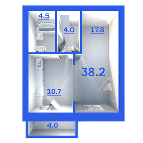 37,8 м², 1-комнатная квартира 3 099 600 ₽ - изображение 20