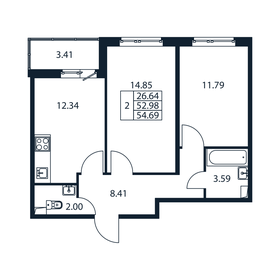 61,1 м², 2-комнатная квартира 5 895 025 ₽ - изображение 107