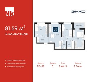 81,6 м², 3-комнатная квартира 8 245 360 ₽ - изображение 1