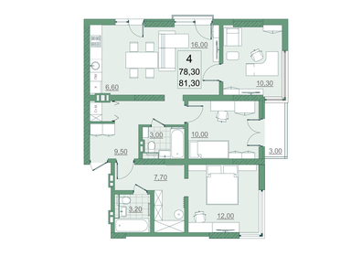 Квартира 78,3 м², 4-комнатная - изображение 2