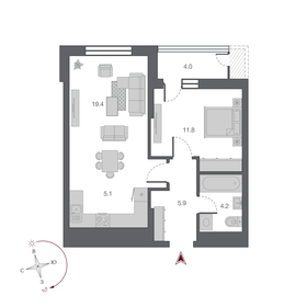 52,8 м², 2-комнатная квартира 9 100 000 ₽ - изображение 8