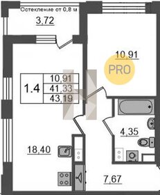 34,7 м², 1-комнатная квартира 11 550 000 ₽ - изображение 60