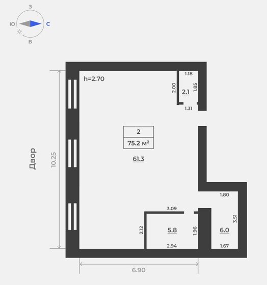62,4 м², 2-комнатная квартира 8 735 000 ₽ - изображение 28
