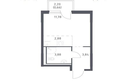 Квартира 23,4 м², студия - изображение 1