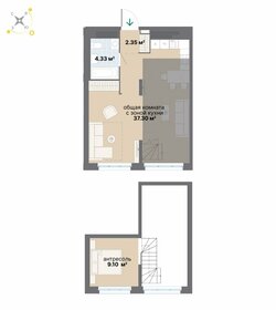 Квартира 54,9 м², 1-комнатная - изображение 1