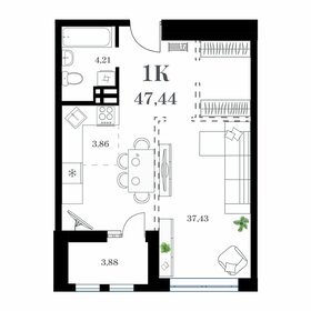 47,5 м², 1-комнатная квартира 9 964 500 ₽ - изображение 22