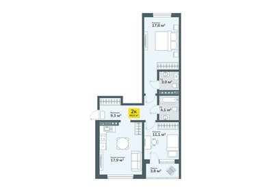 60,4 м², 3-комнатная квартира 6 740 000 ₽ - изображение 38