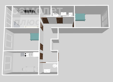 Квартира 74,7 м², 3-комнатная - изображение 2