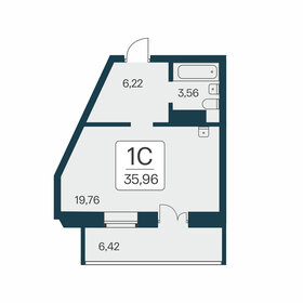 Квартира 36 м², студия - изображение 1