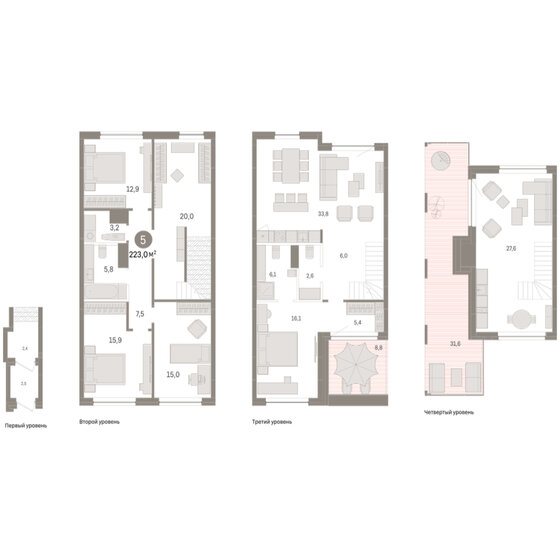 212,4 м², 5-комнатная квартира 25 790 000 ₽ - изображение 90