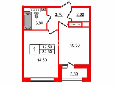 Квартира 34,5 м², 1-комнатная - изображение 1