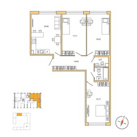81,8 м², 3-комнатная квартира 19 247 250 ₽ - изображение 22