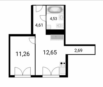 Квартира 34,4 м², 1-комнатная - изображение 1