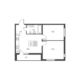 55,8 м², 3-комнатная квартира 5 650 000 ₽ - изображение 58