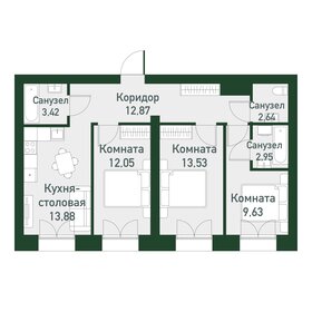 Квартира 73,8 м², 3-комнатная - изображение 1