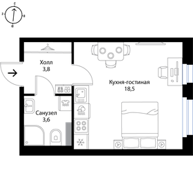 Квартира 25,9 м², студия - изображение 1