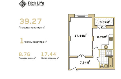 40 м², 1-комнатная квартира 2 750 000 ₽ - изображение 91