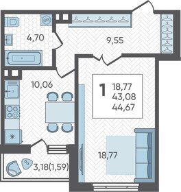 50 м², 1-комнатная квартира 5 200 000 ₽ - изображение 45