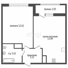 Квартира 34,5 м², 1-комнатная - изображение 1