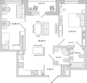 76,4 м², 2-комнатная квартира 23 970 730 ₽ - изображение 67