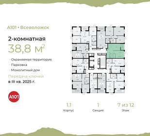 38,8 м², 2-комнатная квартира 5 700 412 ₽ - изображение 2