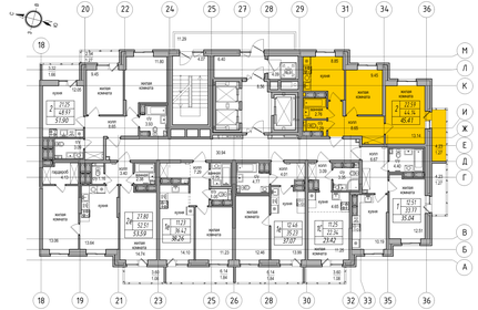 54,3 м², 2-комнатная квартира 10 736 110 ₽ - изображение 54