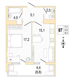 56,5 м², 2-комнатная квартира 13 100 000 ₽ - изображение 6