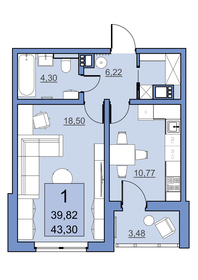 30 м², 1-комнатная квартира 2 450 000 ₽ - изображение 70