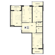 Квартира 79 м², 3-комнатная - изображение 1