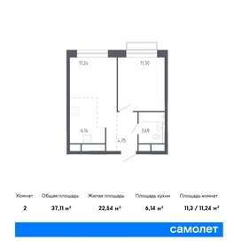 Квартира 37,1 м², 1-комнатная - изображение 1