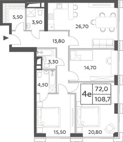 Квартира 108,7 м², 4-комнатная - изображение 1
