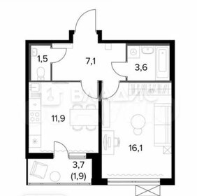 Квартира 42,2 м², 1-комнатная - изображение 1