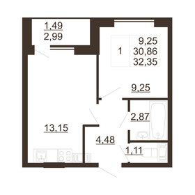 40 м², 1-комнатная квартира 3 500 000 ₽ - изображение 76